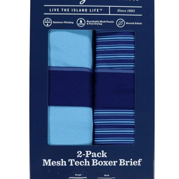 2 Pack Tommy Bahama Mesh Tech Boxer Briefs Underwear Size L $58 Blue Stripes - Picture 2 of 4